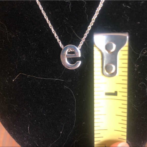 Sterling Silver Initial E Necklace - Picture 4 of 6